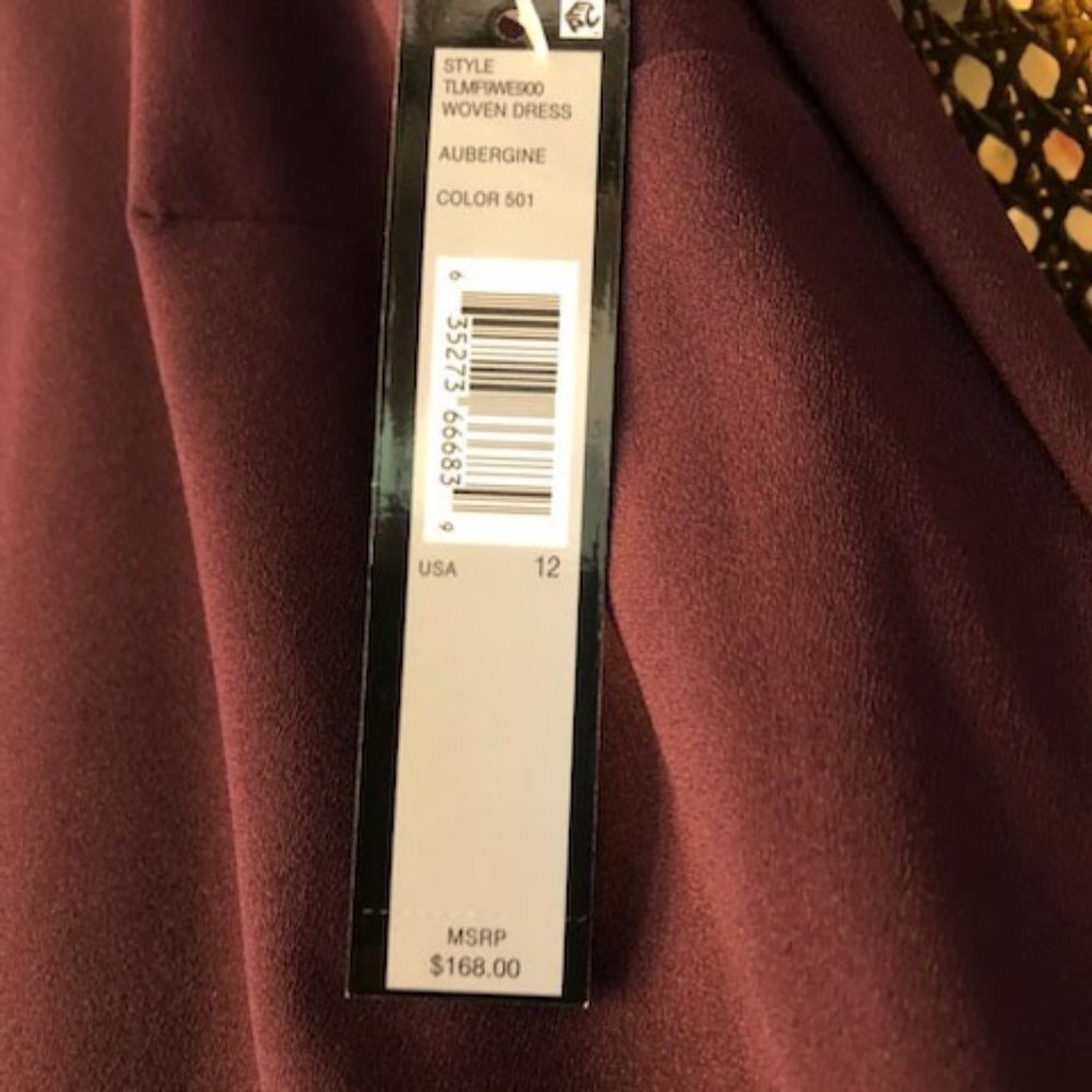 NWT TAHARI Arthur S. Levine Purple Feather Rhinestones Mini Cocktail Dress 12 - Picture 9 of 9